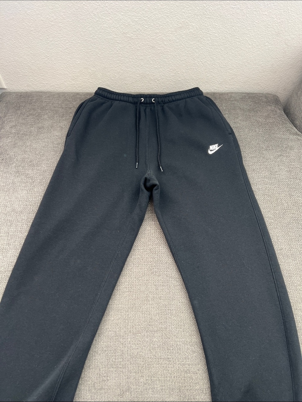 Nike Black Men's Fleece Joggers with White Swoosh